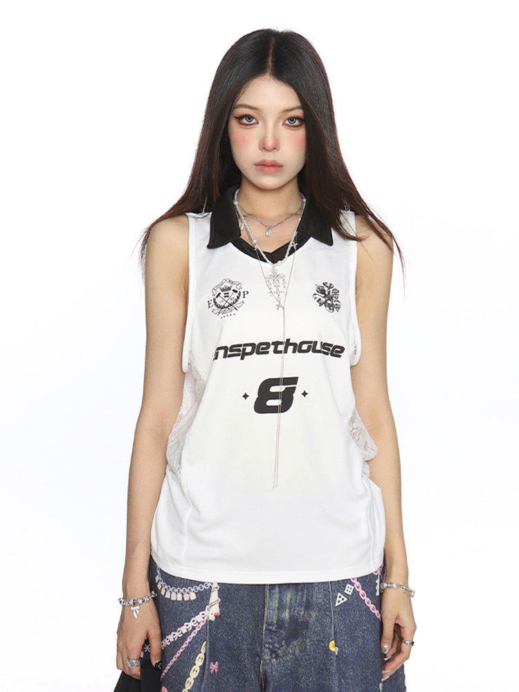 Vネックレーストリムリボンキャミソール