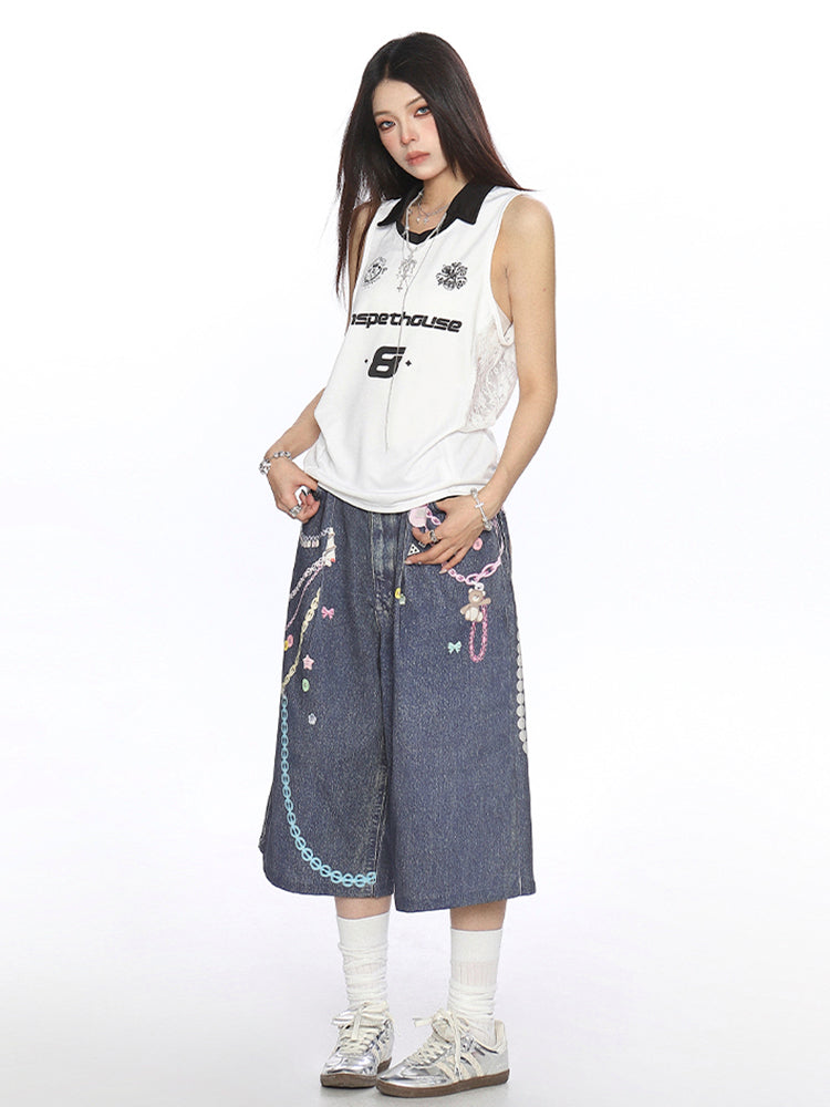 Vネックレーストリムリボンキャミソール