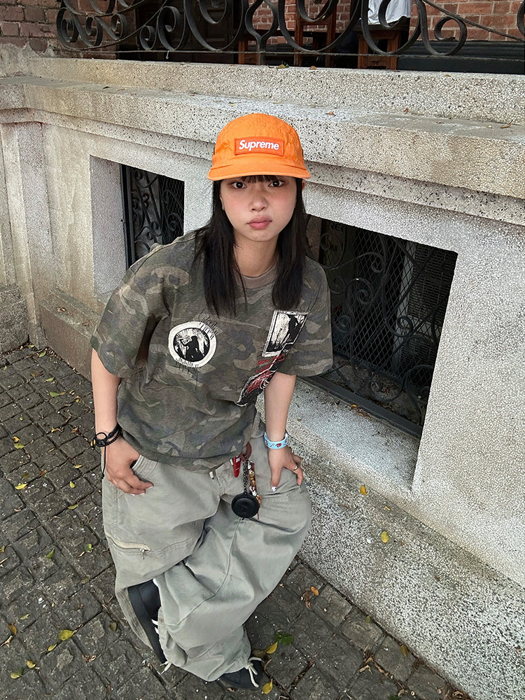 ヴィンテージ風カモフラ柄デカT