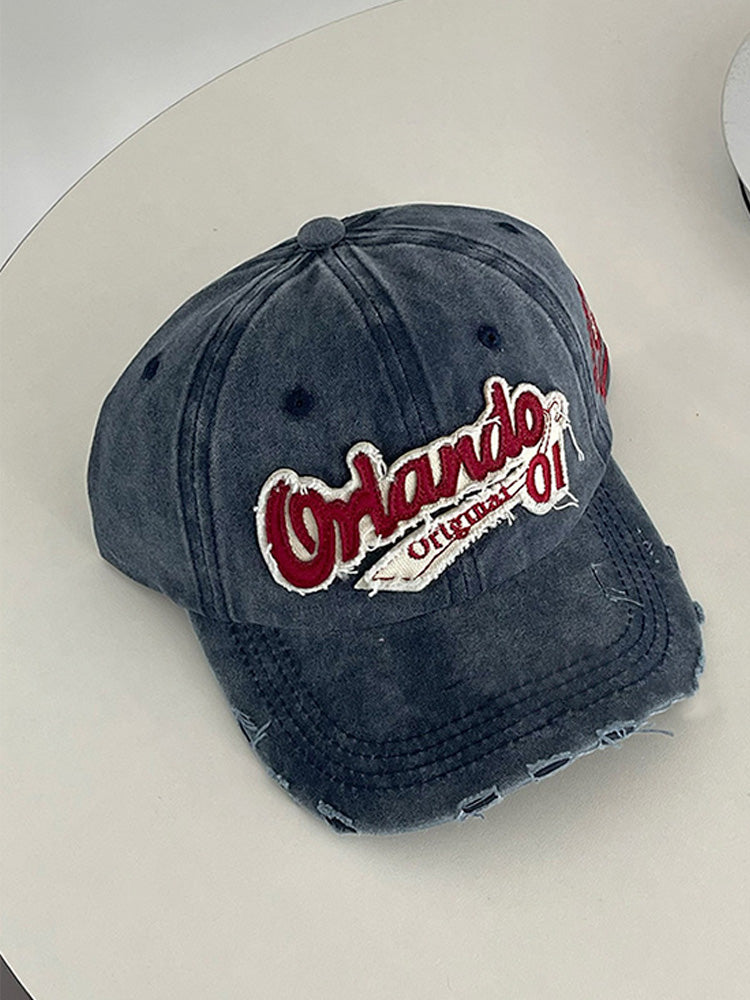 Distressed baseball cap