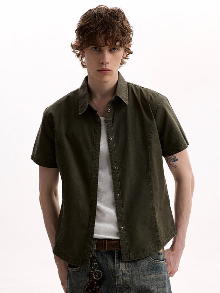 ヴィンテージ ボックスシルエット 半袖ワークシャツ