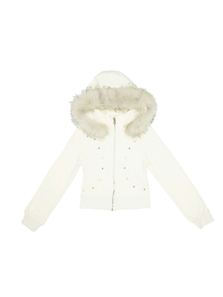 KAKISS裏起毛仕様 クロップドファーパーカー