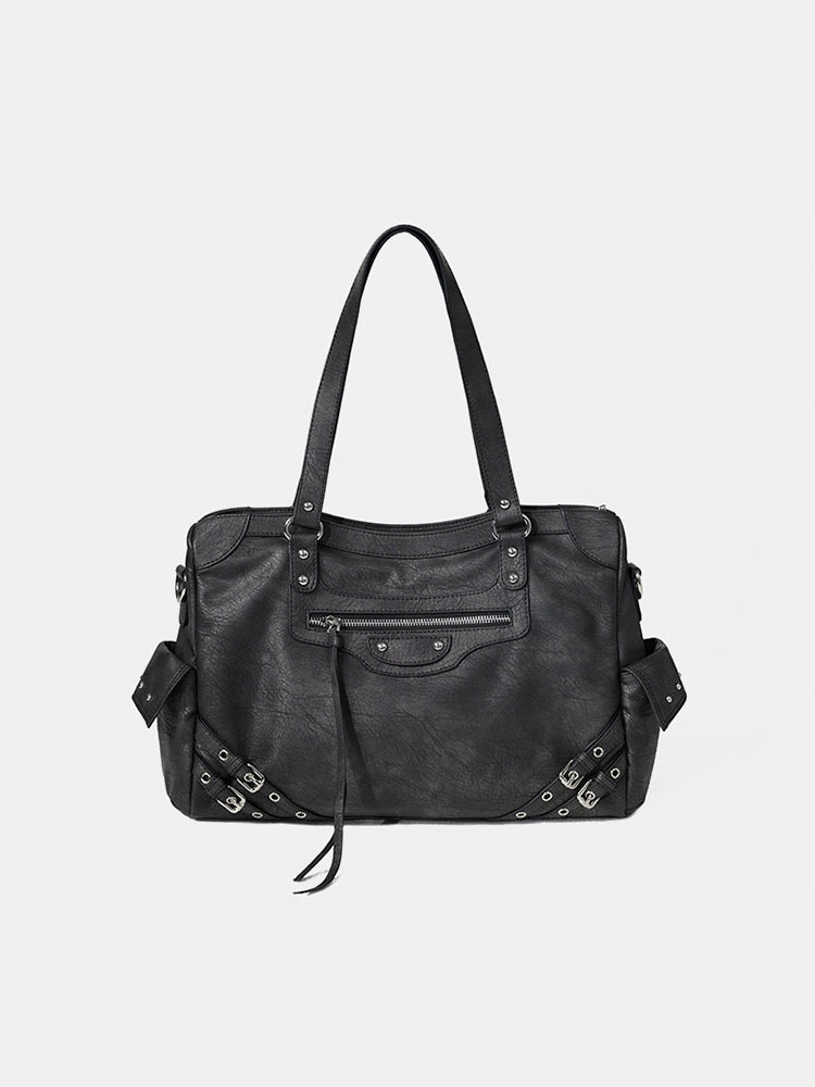 スタッズアクセント ヴィンテージライク 2WAYトートバッグ