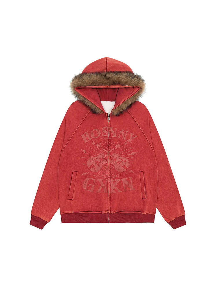 ファー付きフードジャケット(ファー取り外し可能)