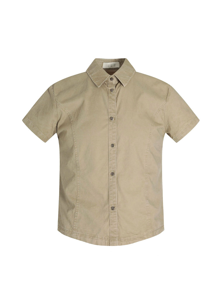 ヴィンテージ ボックスシルエット 半袖ワークシャツ