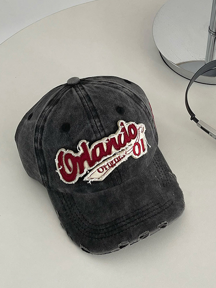 Distressed baseball cap