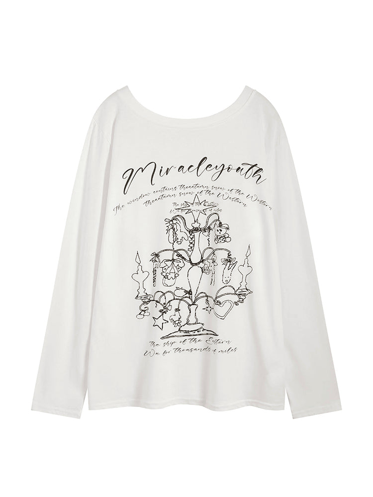 Printed long sleeve T-shirt