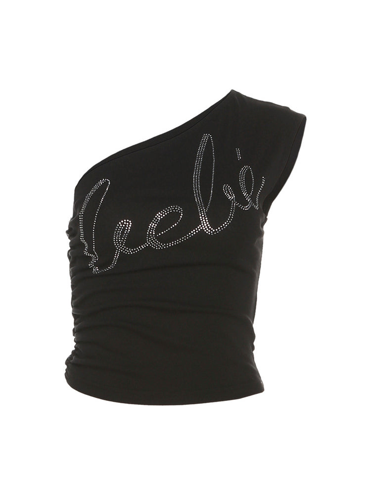 One-shoulder cropped camisole