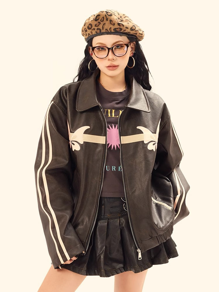 Alphabet loose knit sweater