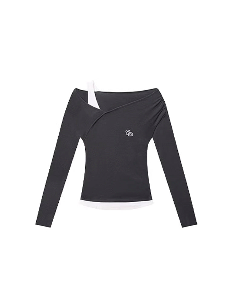Stylish one-shoulder long sleeve