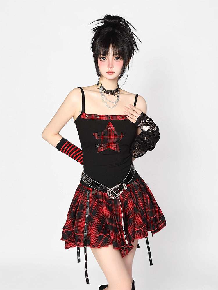 Red Check Skirt