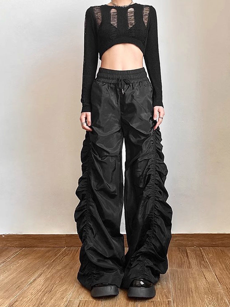 Pleated high waist pants