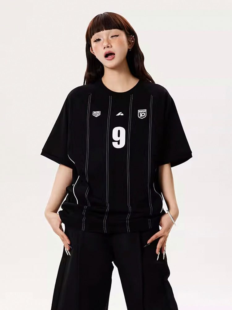 ジャージーストライプルーズTシャツ