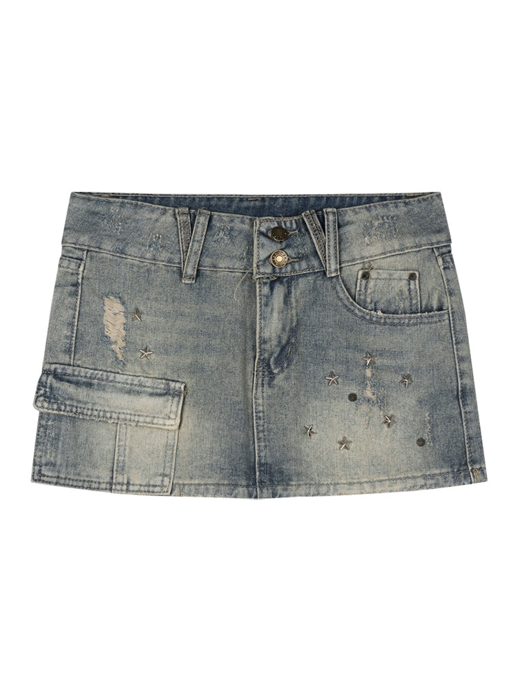Drawstring wide leg jeans