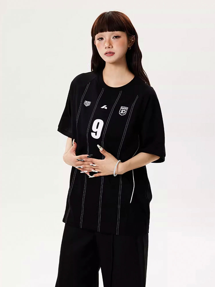 ジャージーストライプルーズTシャツ