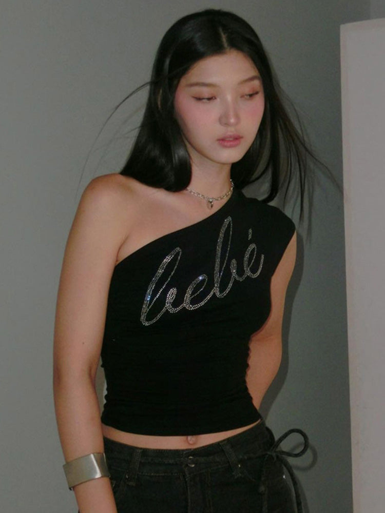 One-shoulder cropped camisole