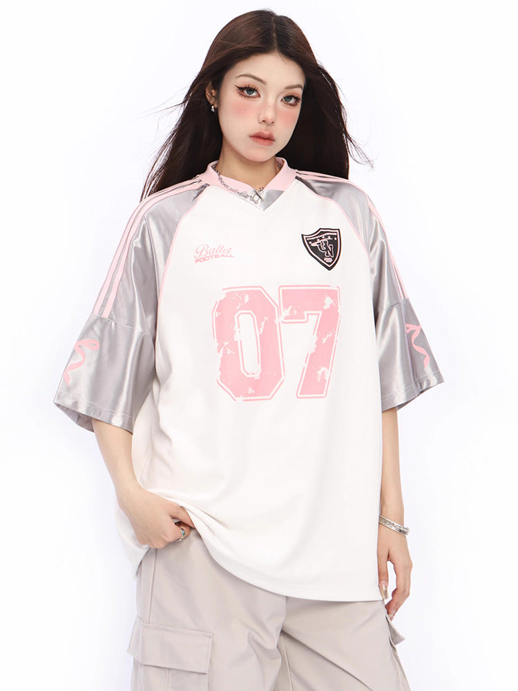 Casual sports baseball collar short sleeve
