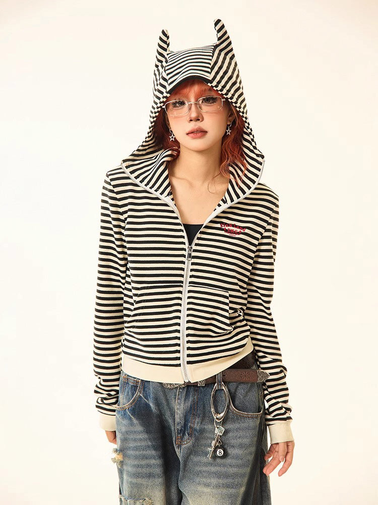 Striped short jacket