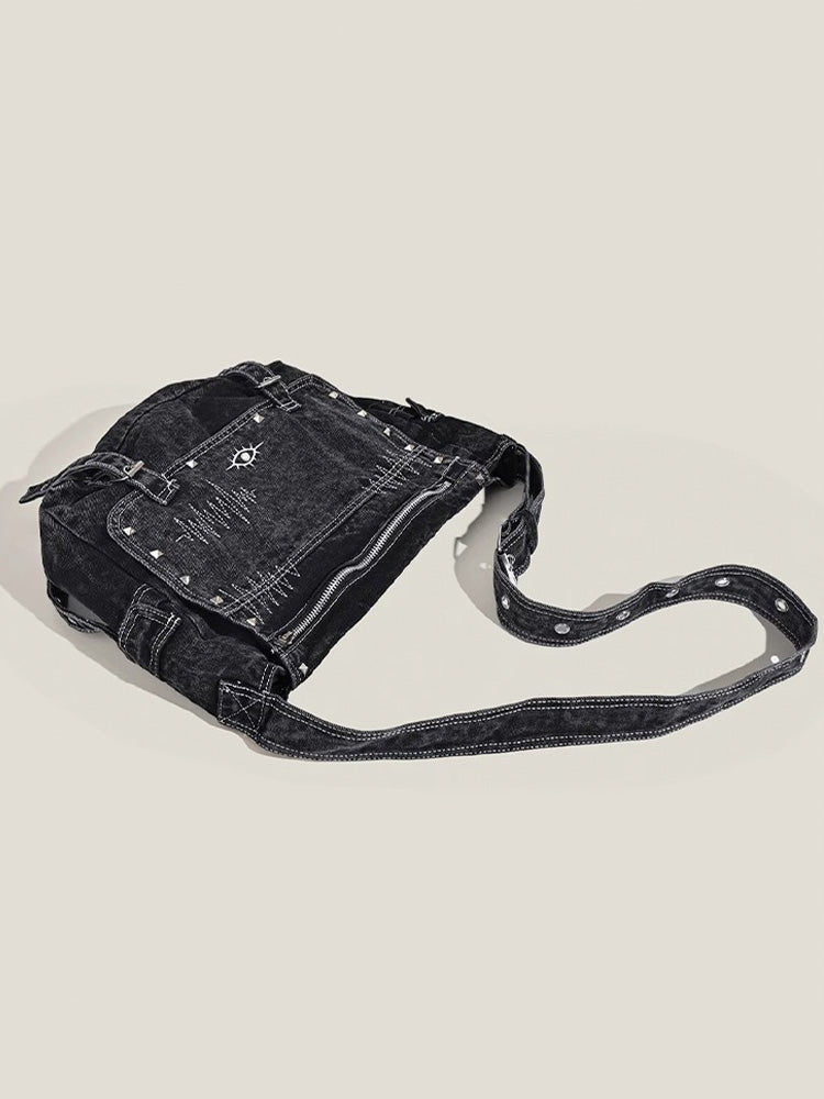 【即納】大容量ウォッシュ加工デニムバッグ