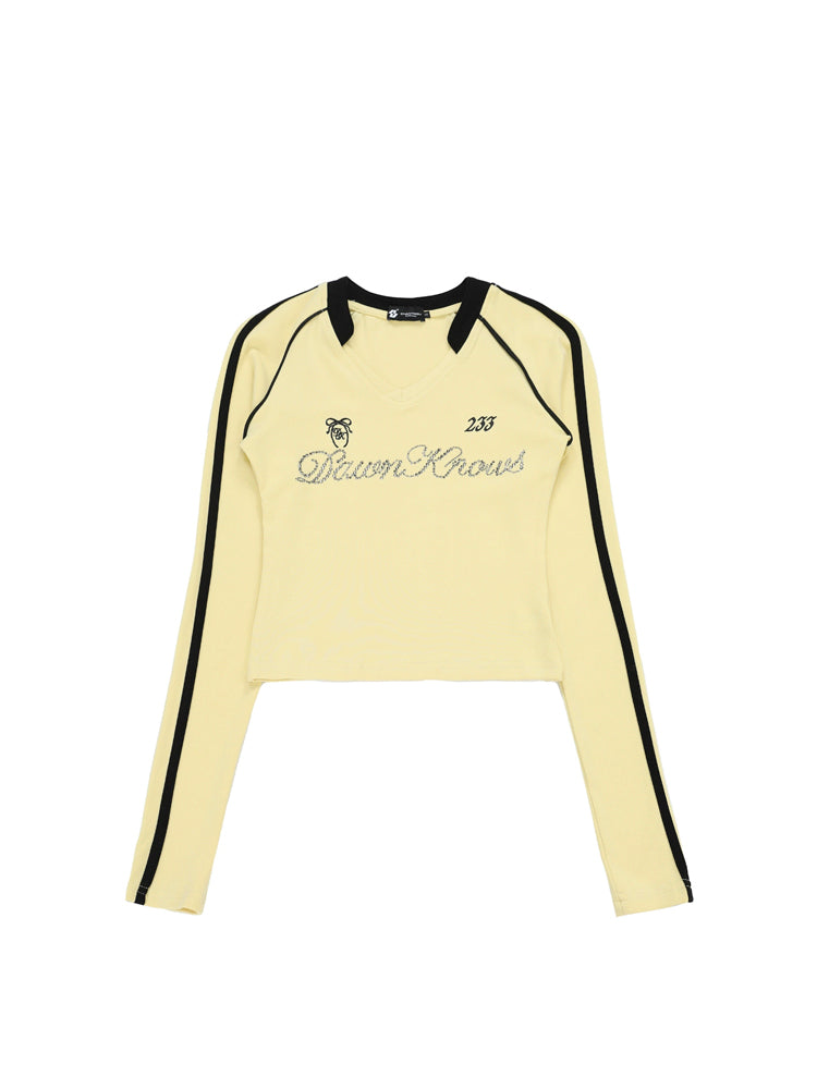 Alphabet V-neck Long Sleeve