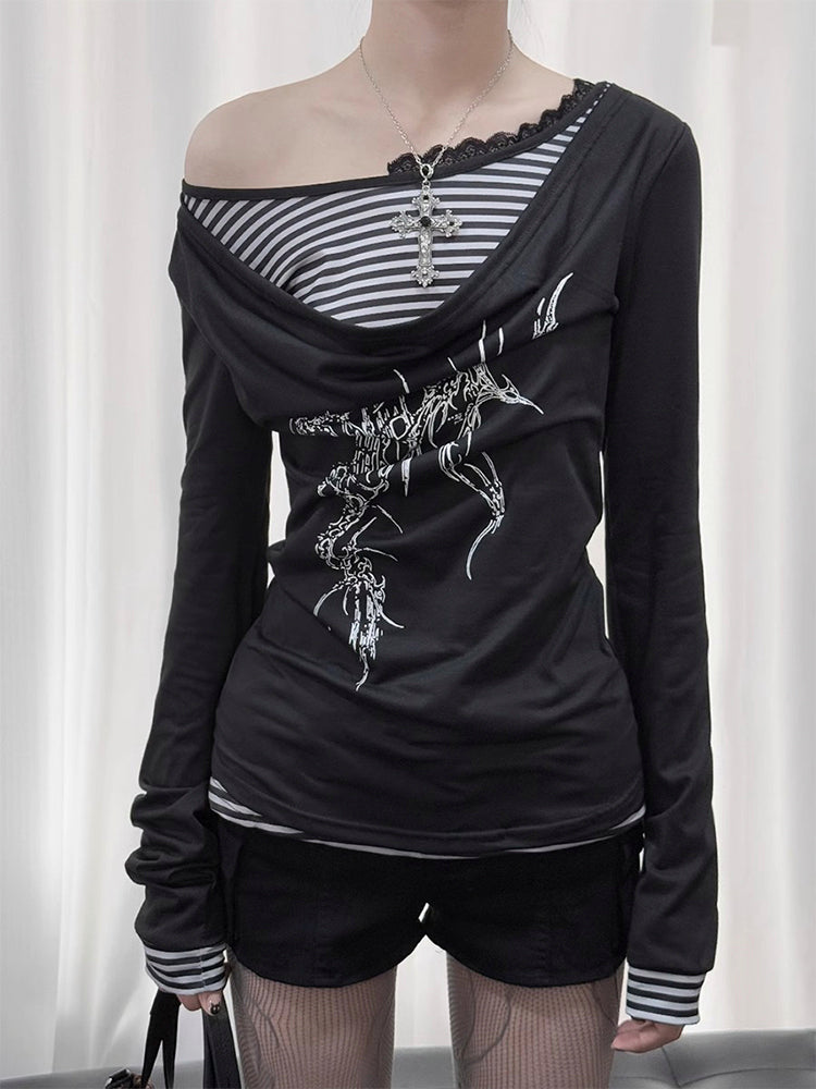 ロック感満載の2in1パンクTシャツ