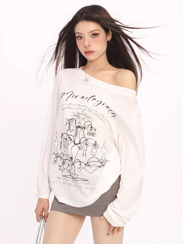 Printed long sleeve T-shirt