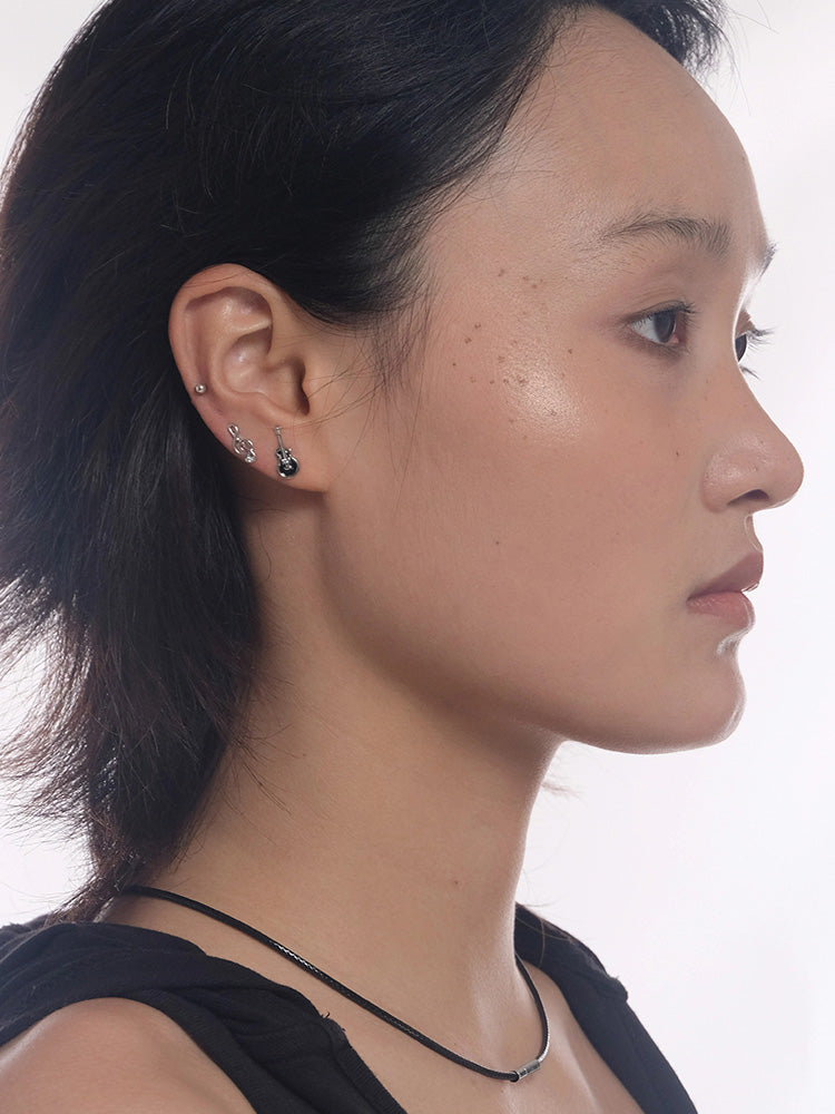Guitar and musical note motif earrings