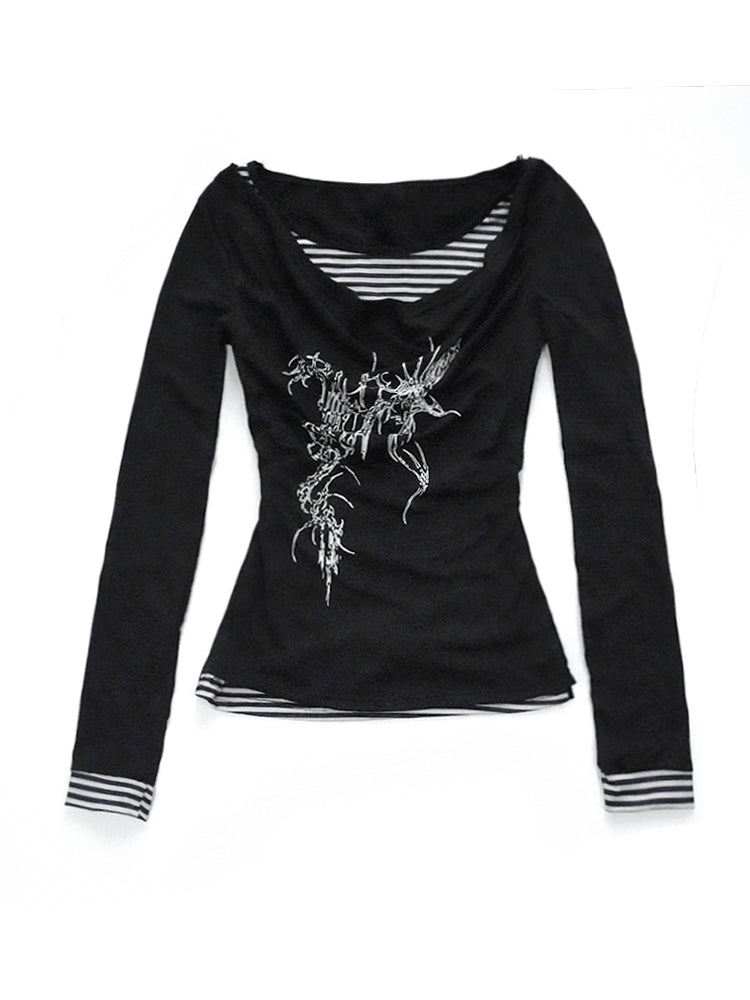 ロック感満載の2in1パンクTシャツ