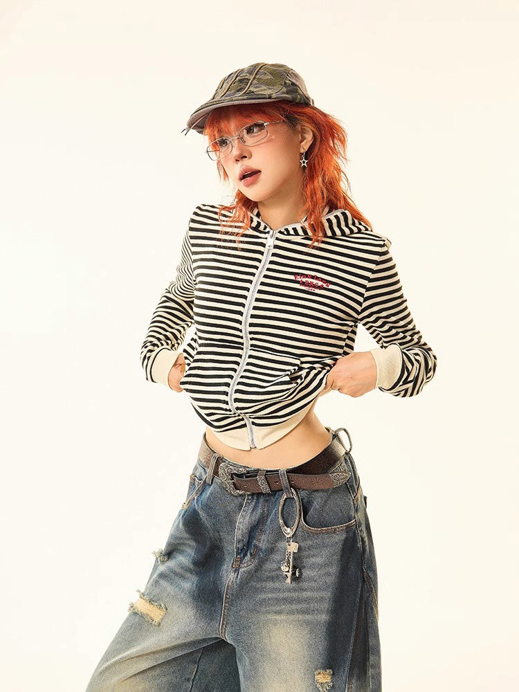 Striped short jacket