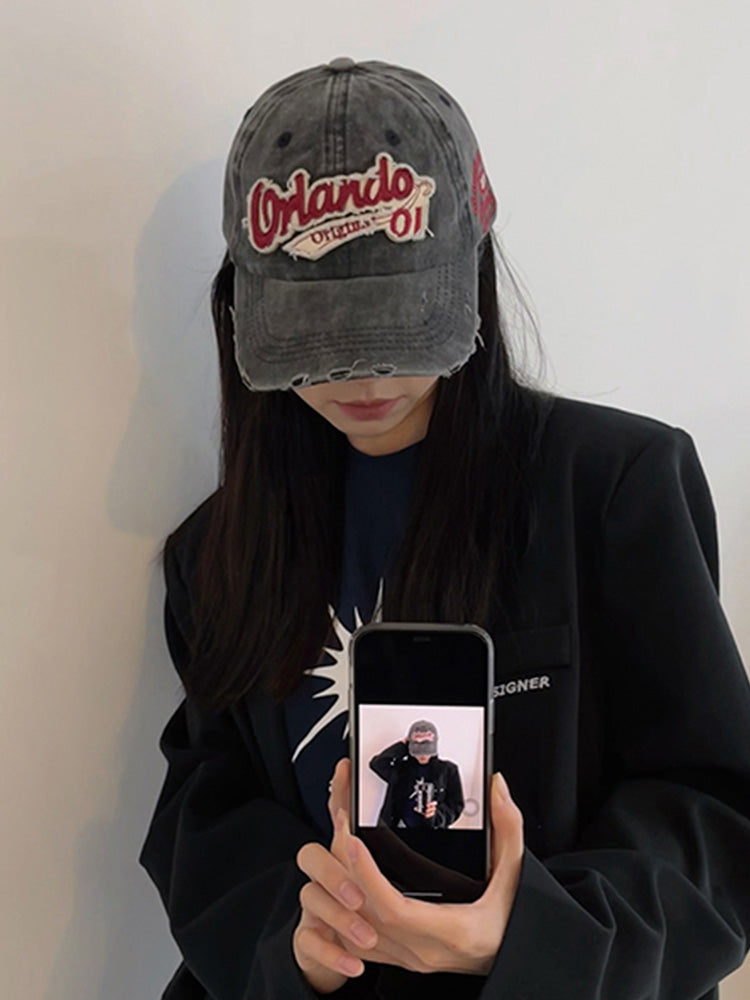 Distressed baseball cap