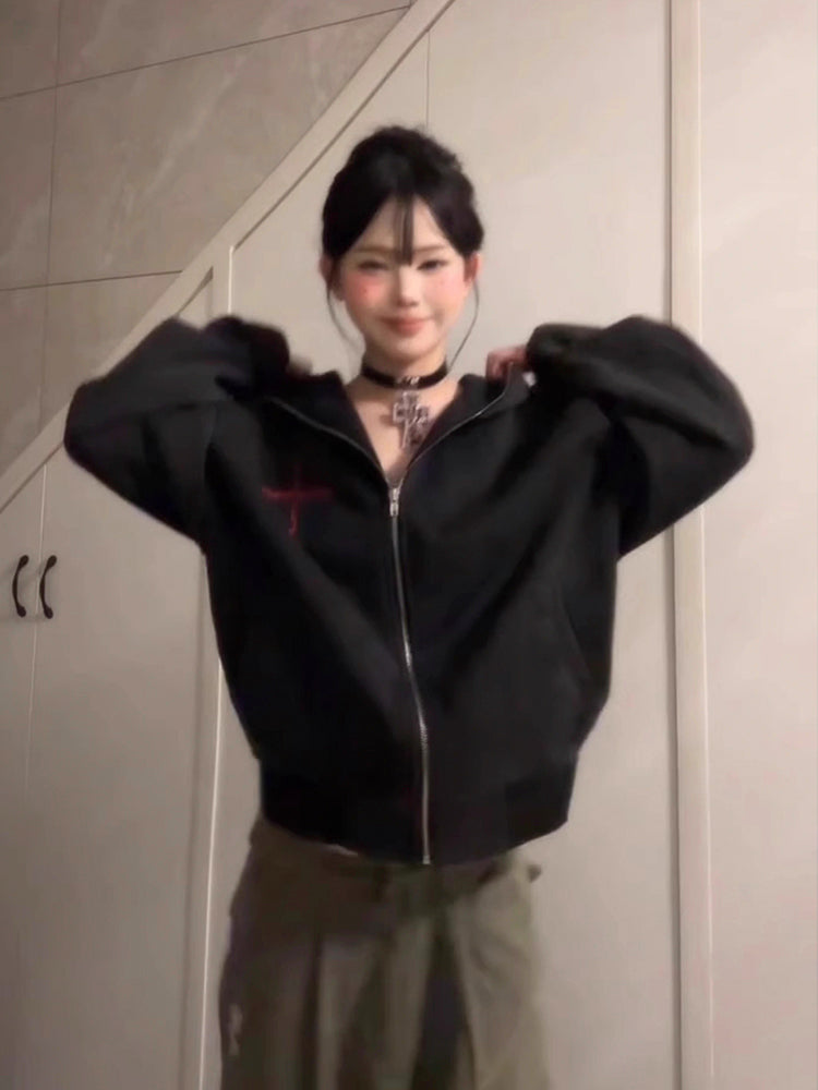 耳クロスパーカー