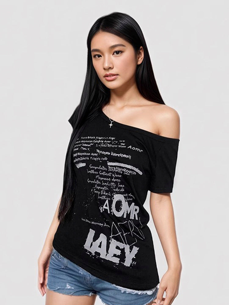 One shoulder short sleeve