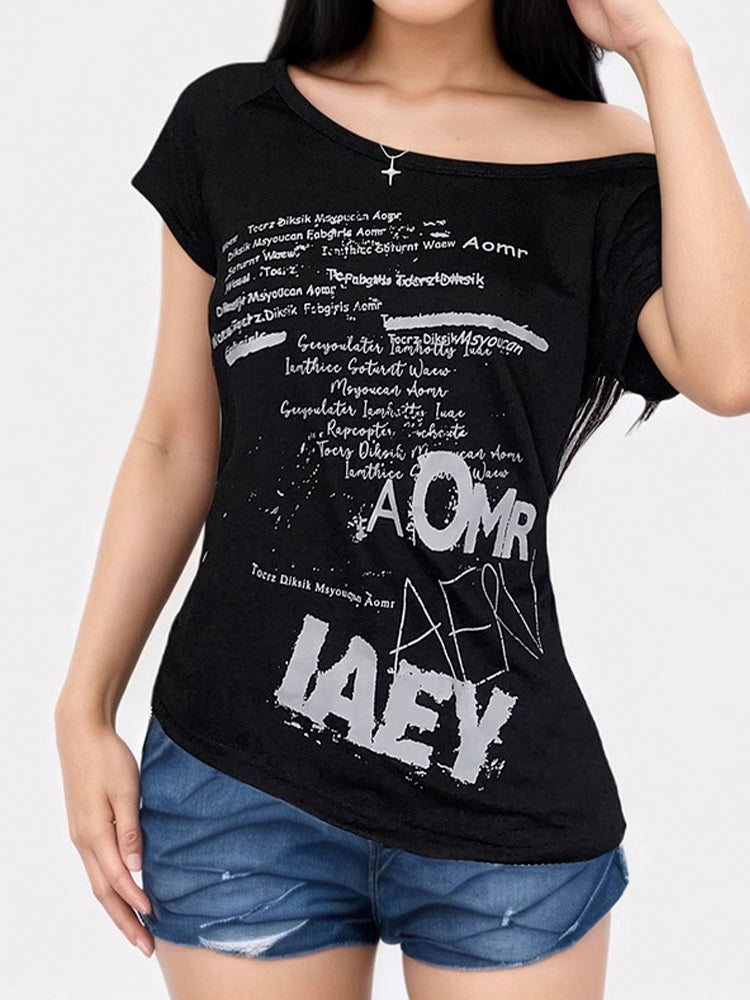 One shoulder short sleeve