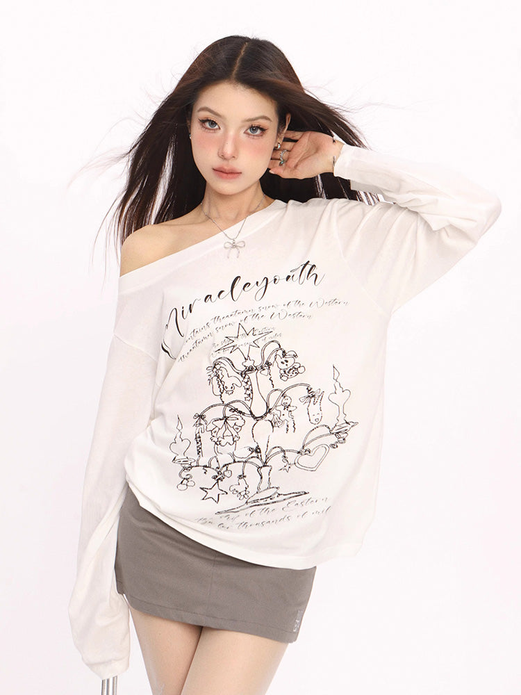Printed long sleeve T-shirt