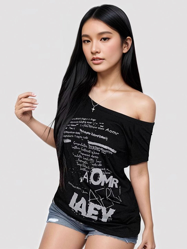 One shoulder short sleeve