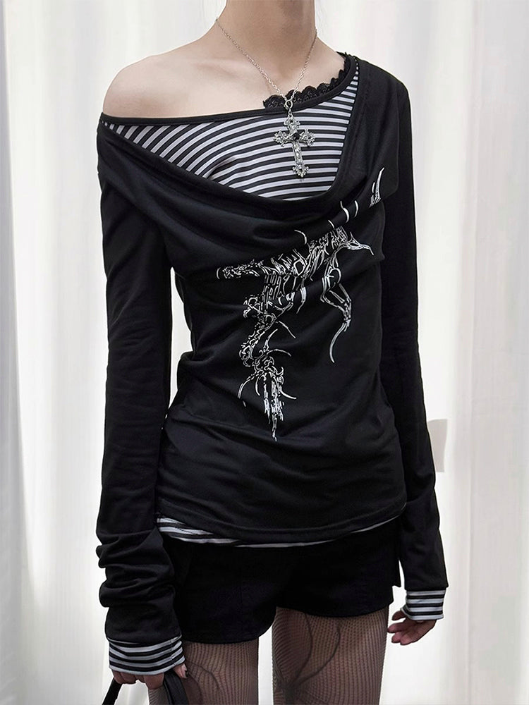 ロック感満載の2in1パンクTシャツ