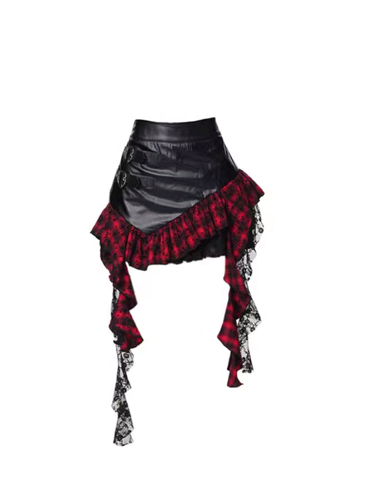 Asymmetrical fluttery short skirt
