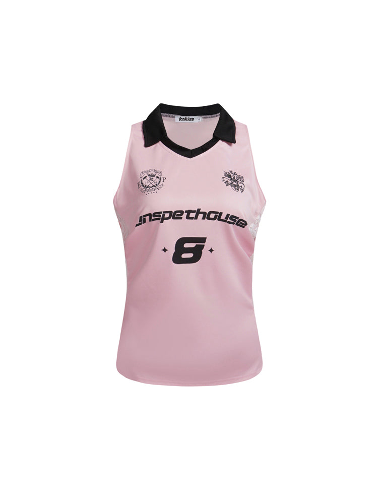 Vネックレーストリムリボンキャミソール