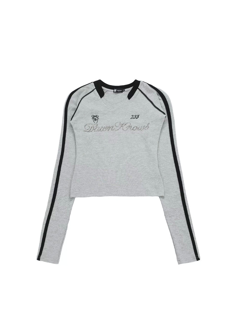 Alphabet V-neck Long Sleeve