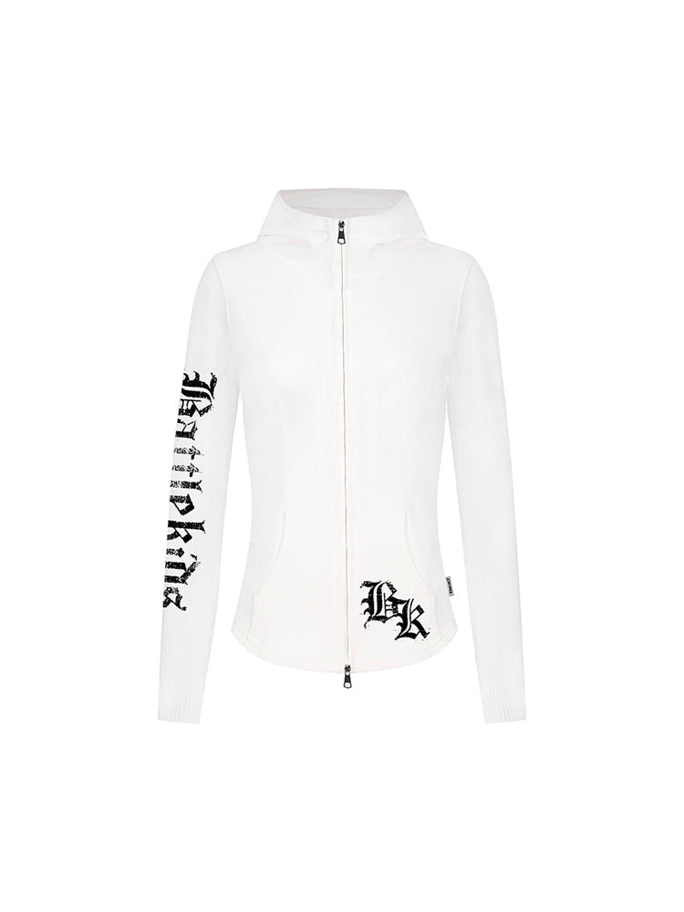 パンクプリントダブルジップフーディ