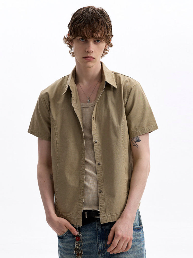 ヴィンテージ ボックスシルエット 半袖ワークシャツ