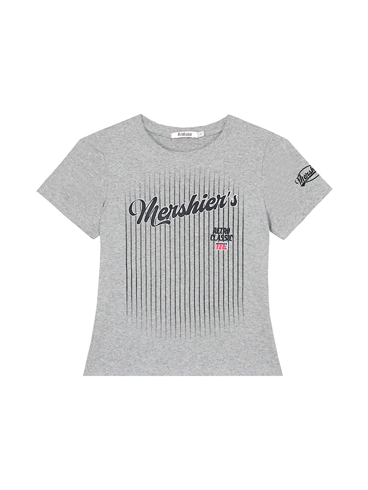 ヴィンテージグレースポーツ縦ストライプTシャツ