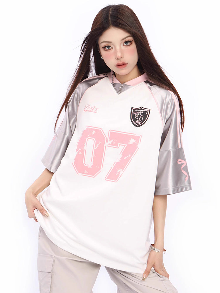 Casual sports baseball collar short sleeve