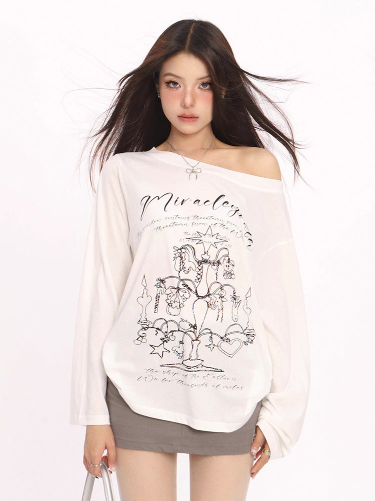 Printed long sleeve T-shirt