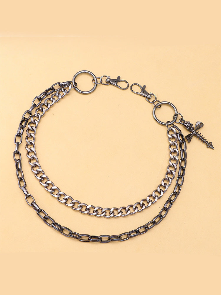 Grey beaded multi-layered choker