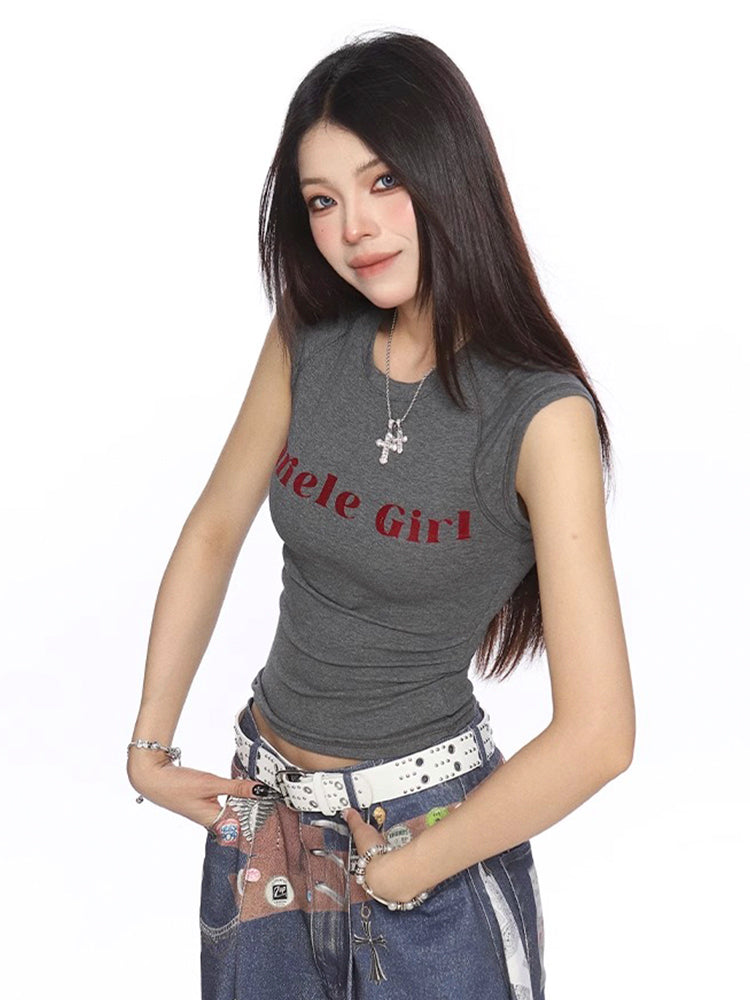 スリムフィットノースリーブTシャツ