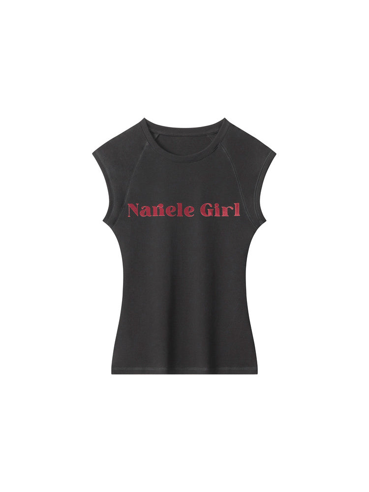 スリムフィットノースリーブTシャツ