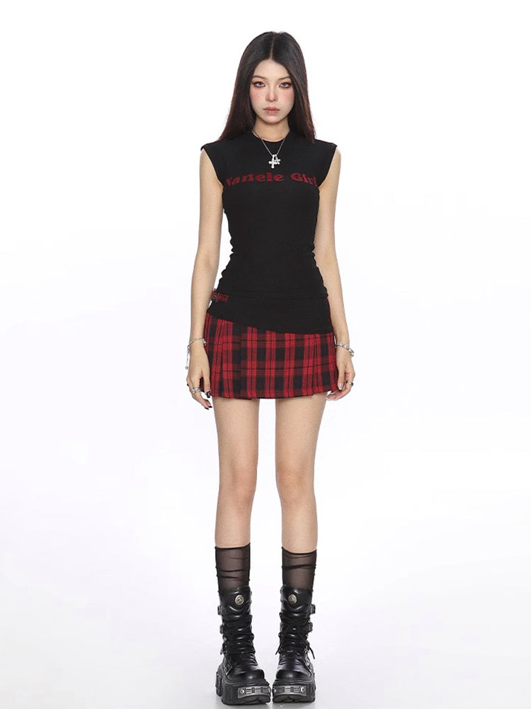 スリムフィットノースリーブTシャツ