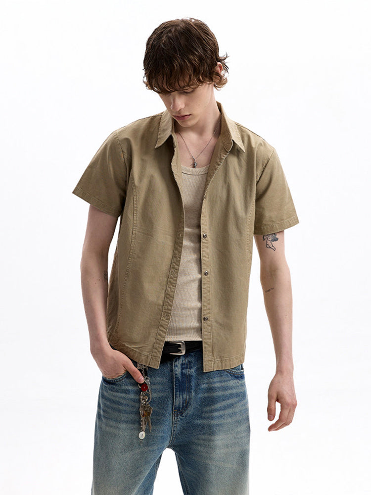 ヴィンテージ ボックスシルエット 半袖ワークシャツ