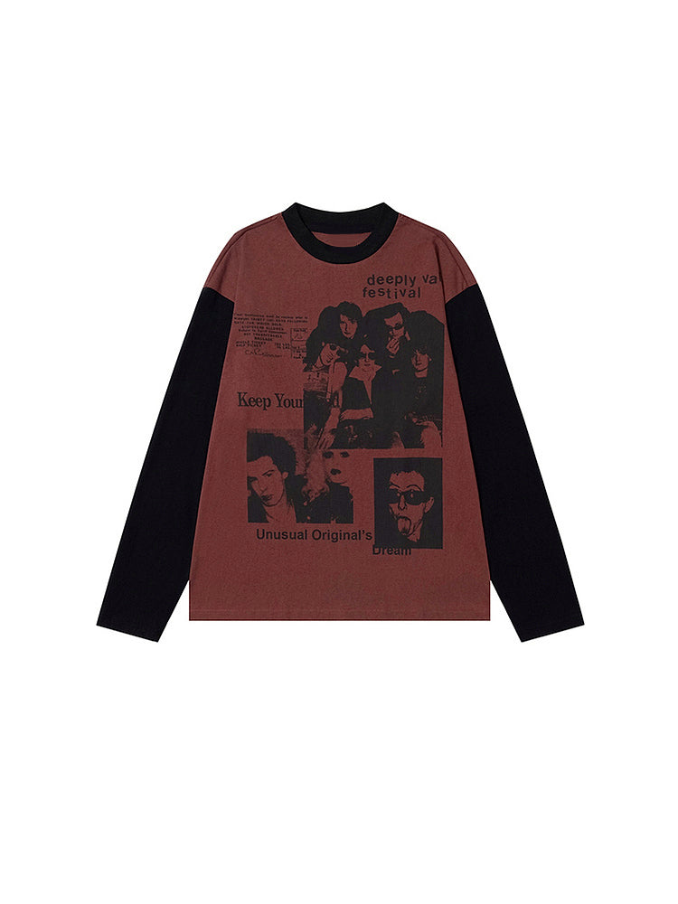 パンクストライプ長袖Tシャツ